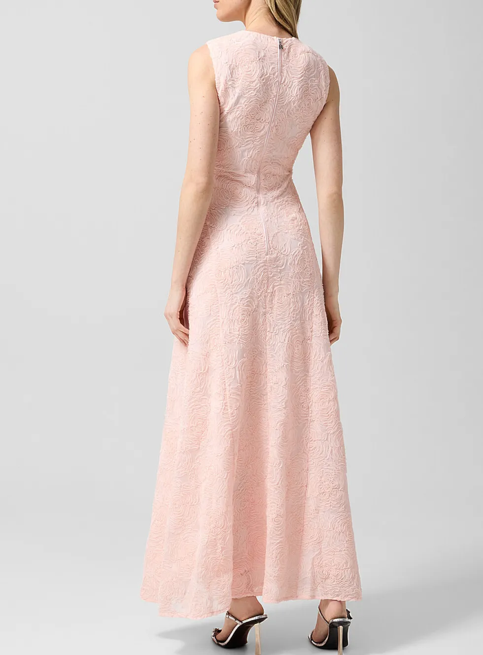 Floral micromesh maxi dress