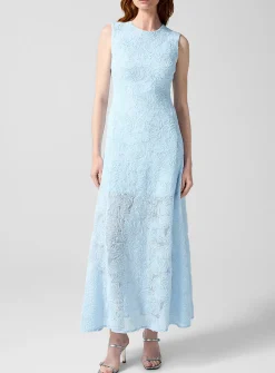 Floral micromesh maxi dress