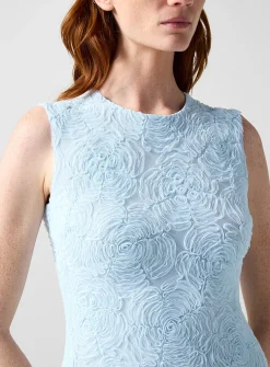 Floral micromesh maxi dress