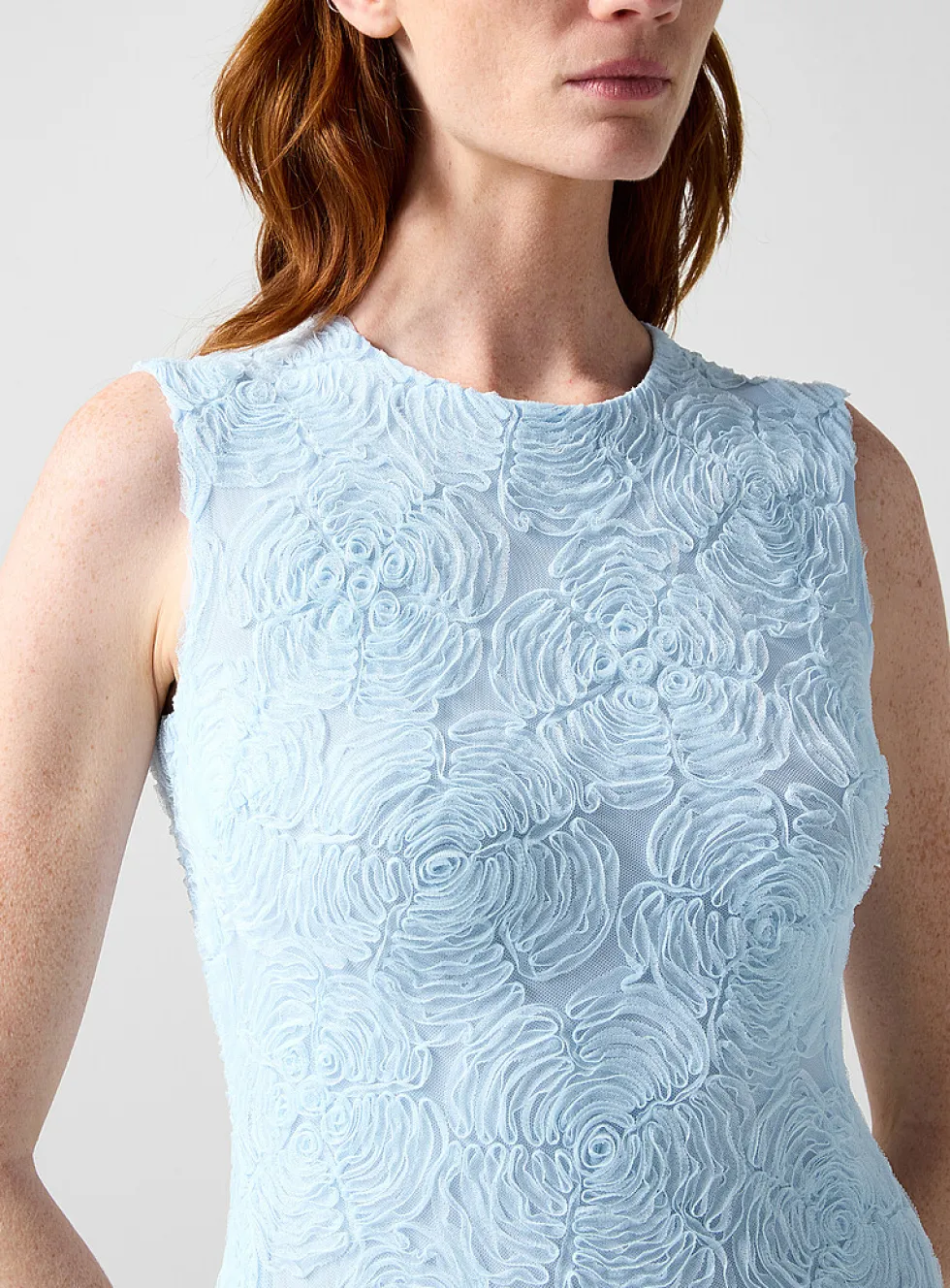 Floral micromesh maxi dress