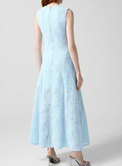 Floral micromesh maxi dress