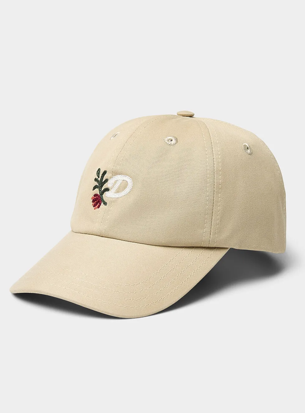 Floral monogram baseball cap