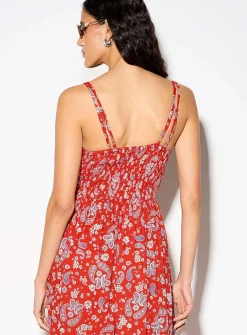 Floral paisley crocheted inserts maxi dress
