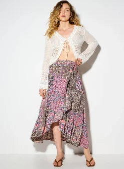 Floral patchwork wraparound skirt