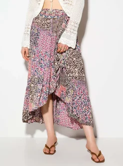 Floral patchwork wraparound skirt