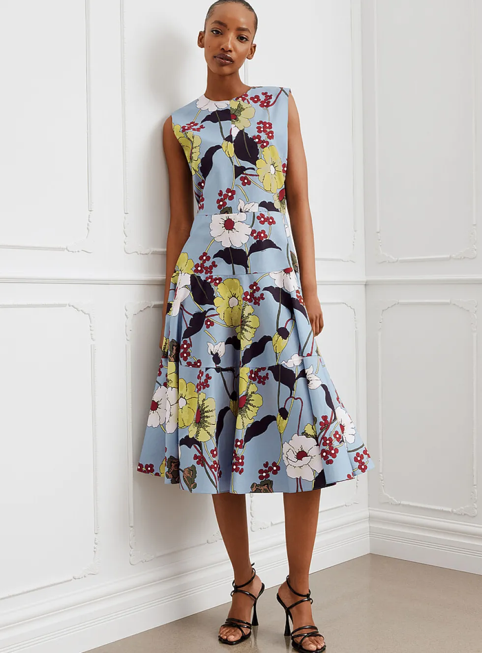 Floral pure cotton poplin dress