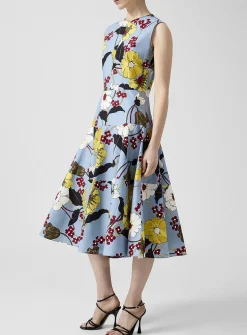 Floral pure cotton poplin dress