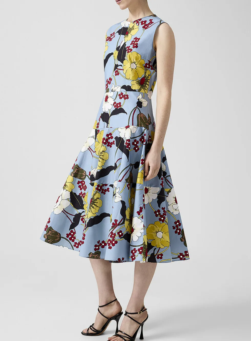 Floral pure cotton poplin dress