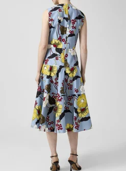 Floral pure cotton poplin dress