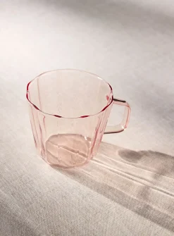 Floral silhouette pink mug