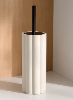 Floral silhouette toilet brush