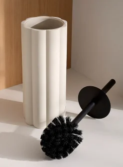 Floral silhouette toilet brush
