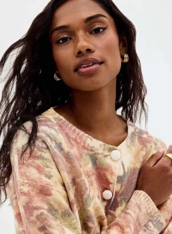 Floral tapestry boxy-fit cardigan