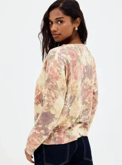 Floral tapestry boxy-fit cardigan