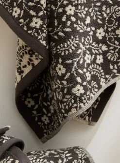 Floral tapestry organic cotton reversible towels