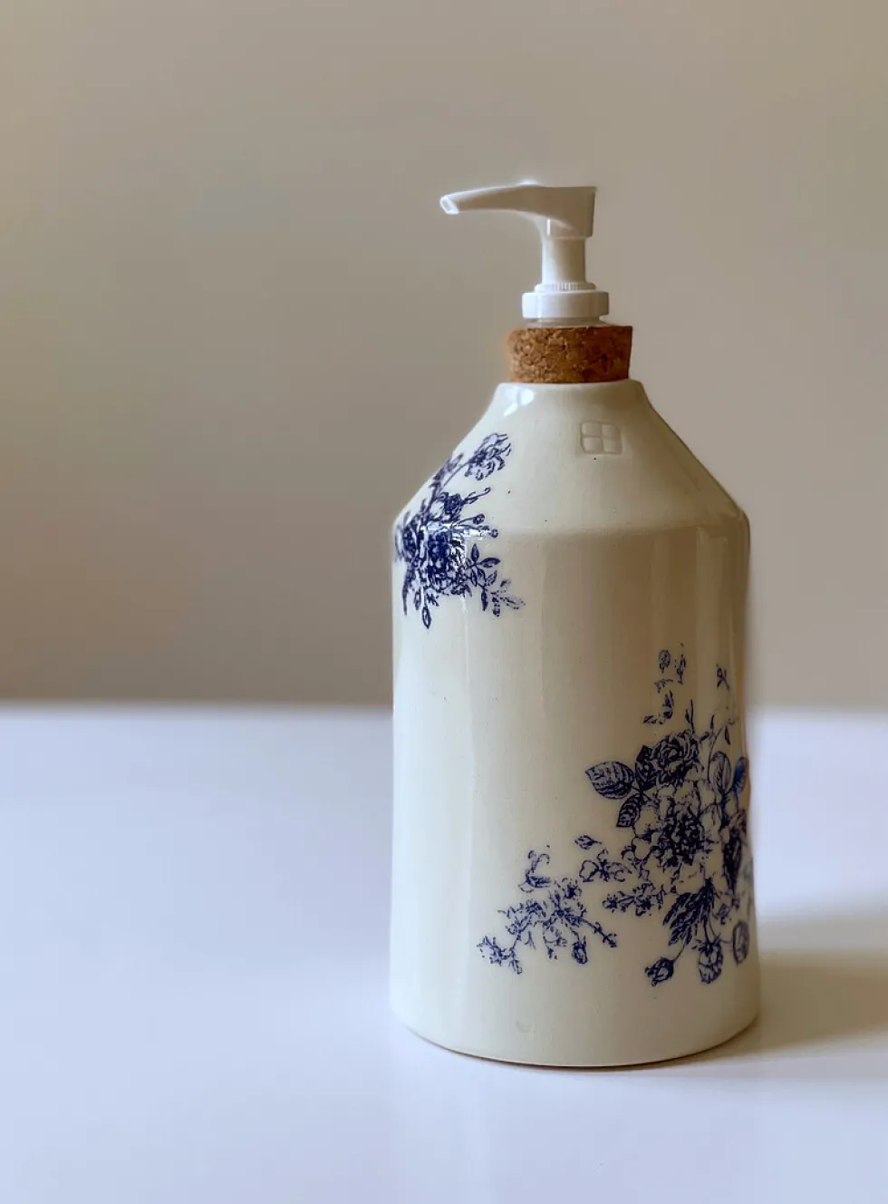 Floral tapestry porcelain soap pump