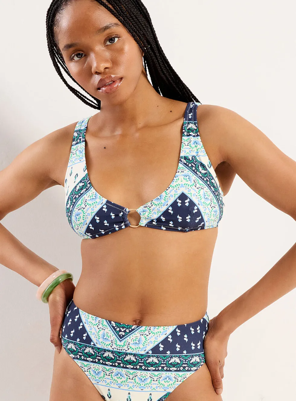Floral tapestry ring bralette