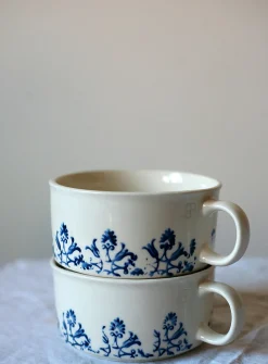 Floral tapestry soup mugs