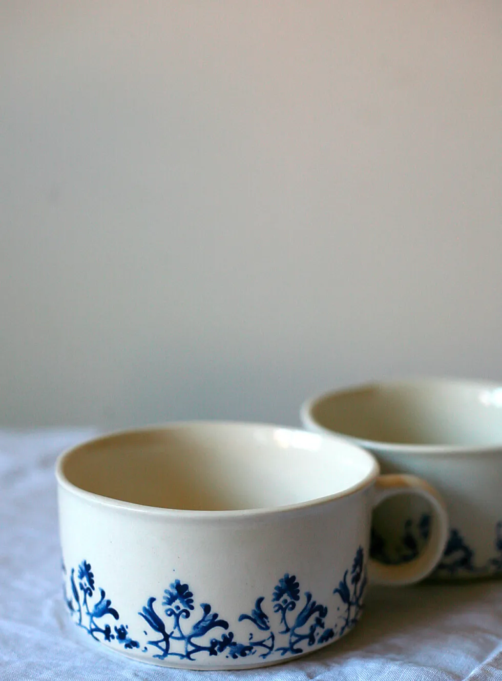 Floral tapestry soup mugs