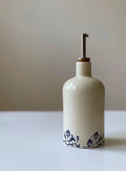 Floral trim small porcelain oil cruet