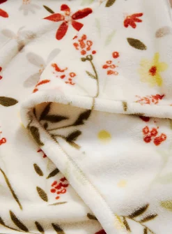 Flower garden soft plush throw