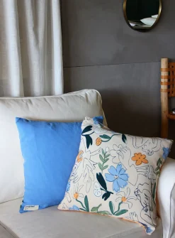 Flower ladies reclaimed fabric cushion cover