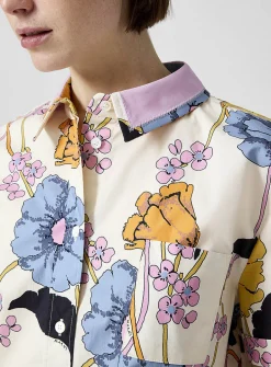 Flowered boxy-fit shirt