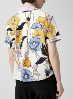 Flowered boxy-fit shirt