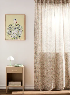 Flowers and clovers sheer curtain