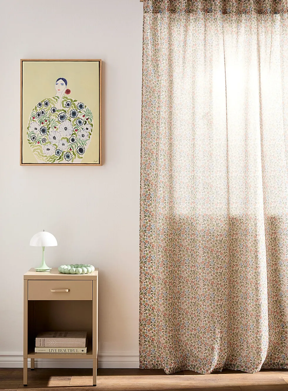Flowers and clovers sheer curtain
