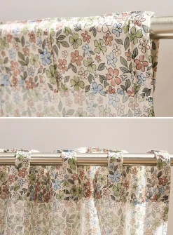 Flowers and clovers sheer curtain