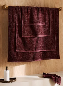 Flowers velvet organic cotton jacquard towels