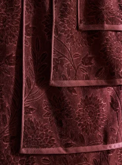 Flowers velvet organic cotton jacquard towels