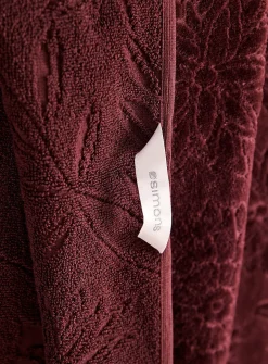 Flowers velvet organic cotton jacquard towels