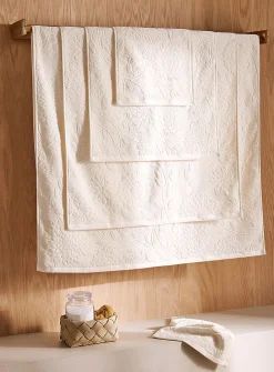 Flowers velvet organic cotton jacquard towels