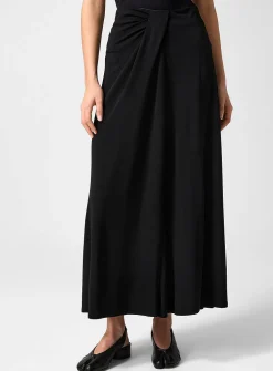 Flowing Draped Crepe Skirt
