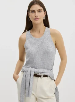 Flowy cable-knit cami