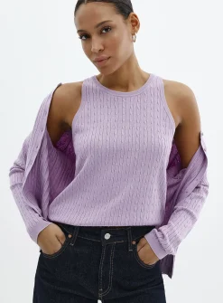 Flowy cable-knit cami