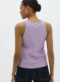 Flowy cable-knit cami