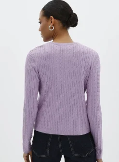 Flowy cable-knit cardigan