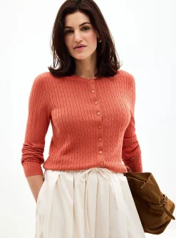 Flowy cable-knit cardigan