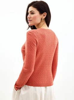 Flowy cable-knit cardigan