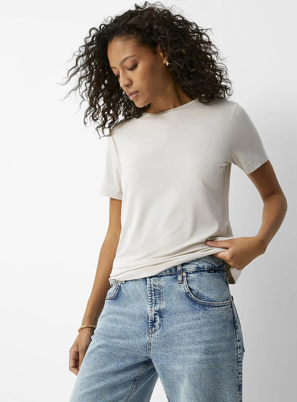 Flowy crew-neck T-shirt