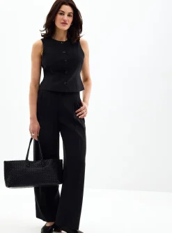 Flowy crew-neck vest