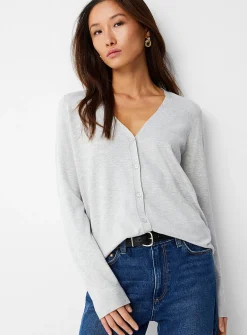 Flowy knit V-neck cardigan