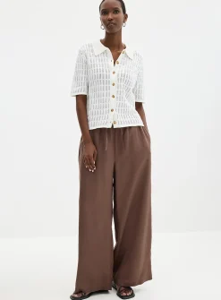 Flowy lyocell elastic-waistband pant