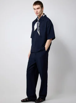Fluid crinkled fabric pant