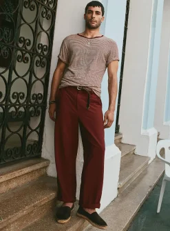 Fluid crinkled fabric pant