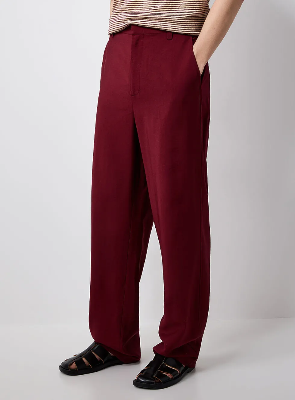 Fluid crinkled fabric pant