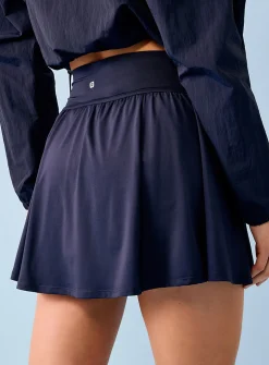 Fluid flared skort